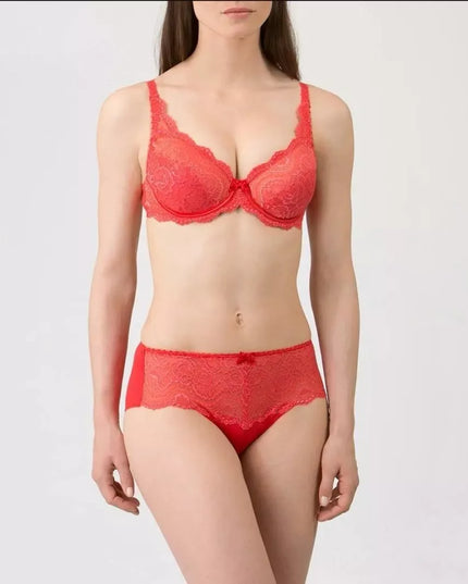 Playtex Flower Elegance 80B dydžio tamsiai raudonos spalvos neriniuota liemenė P5832