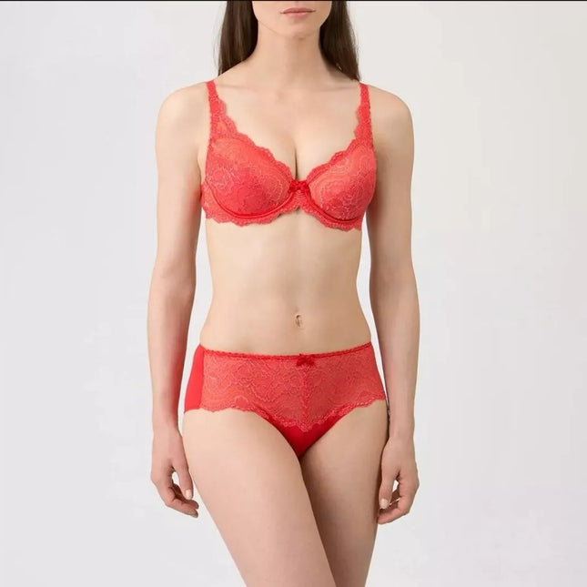 Playtex Flower Elegance 80B dydžio tamsiai raudonos spalvos neriniuota liemenė P5832