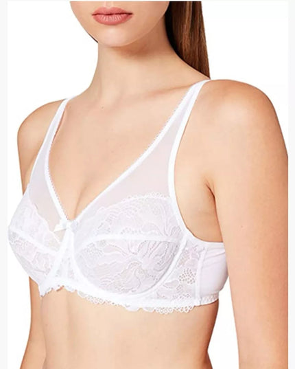 Playtex Flower Elegance 80E - 90C - 80C - 80D dydžio baltos spalvos neriniuota liemenė P08H4 white