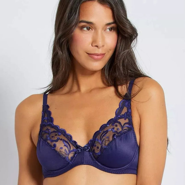 Playtex Flower Elegance 80D dydžio tamsiai mėlynos spalvos neriniuota liemenė P0A6A