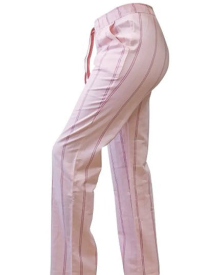 Triumph 48(XXXXL) dydžio moteriškos medvilninės rausvos spalvos dryžuotos pižaminės kelnės O-Mix Match Trousers Character