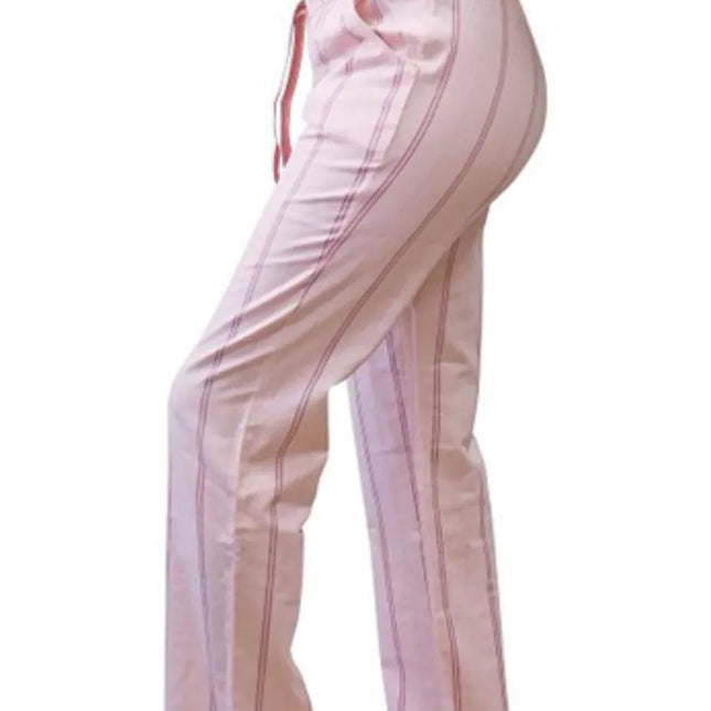 Triumph 48(XXXXL) dydžio moteriškos medvilninės rausvos spalvos dryžuotos pižaminės kelnės O-Mix Match Trousers Character