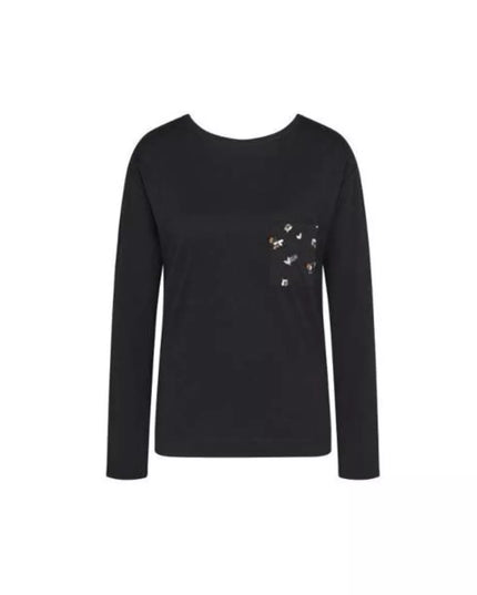 Triumph 44(XXL) 38(M) dydžio juodos spalvos moteriška medvilninė miego palaidinė Mix Match LSL TOP 02