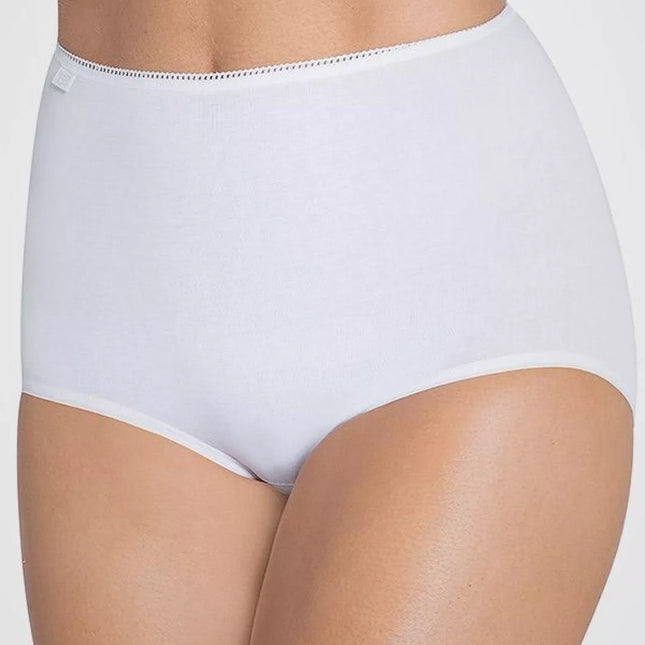 Sloggi 42(XL) dydžio moteriškos baltos spalvos kelnaitės 24/7 Cotton Maxi