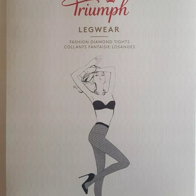 Triumph M(38) dydžio juodos spalvos pėdkelnės  su rombo raštu 19204