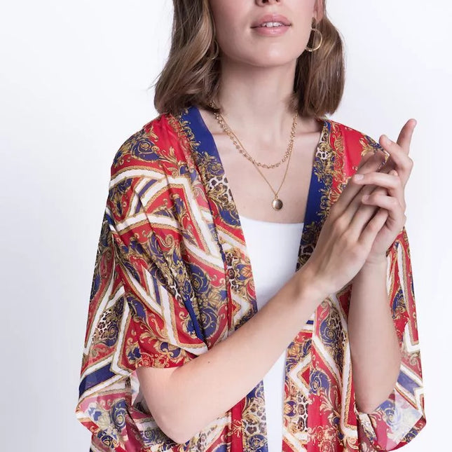ShaSha margas paplūdimio kimono Leopard