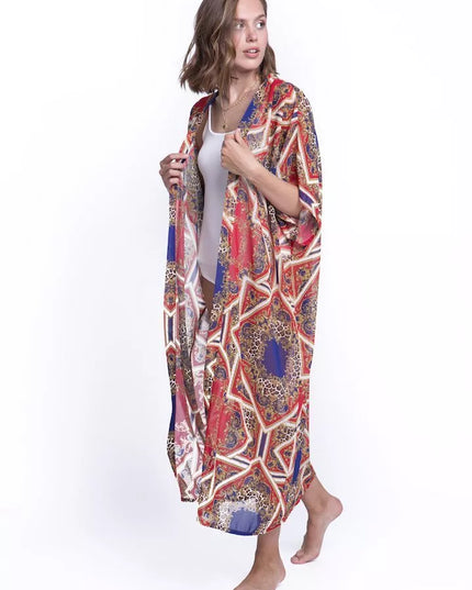 ShaSha margas paplūdimio kimono Leopard