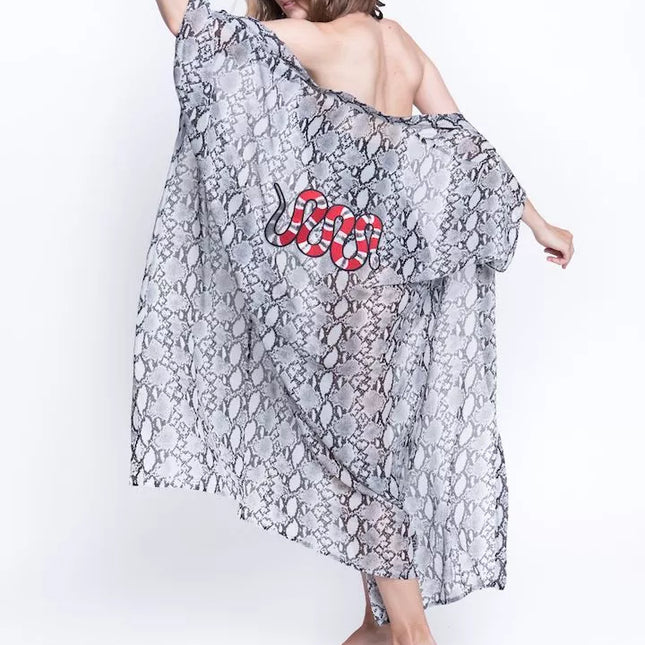 ShaSha pitono rašto paplūdimio kimono Snake