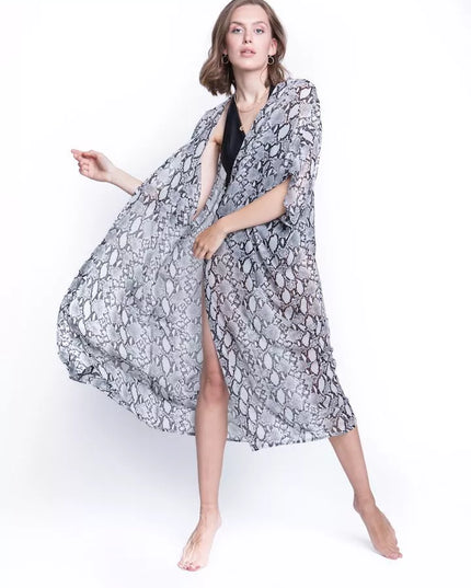 ShaSha pitono rašto paplūdimio kimono Snake