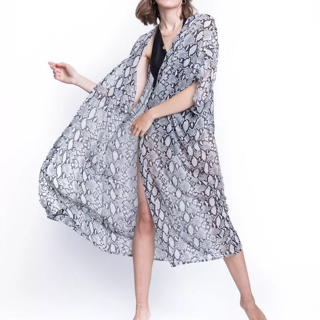 ShaSha pitono rašto paplūdimio kimono Snake
