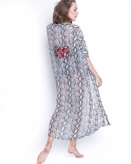 ShaSha pitono rašto paplūdimio kimono Snake