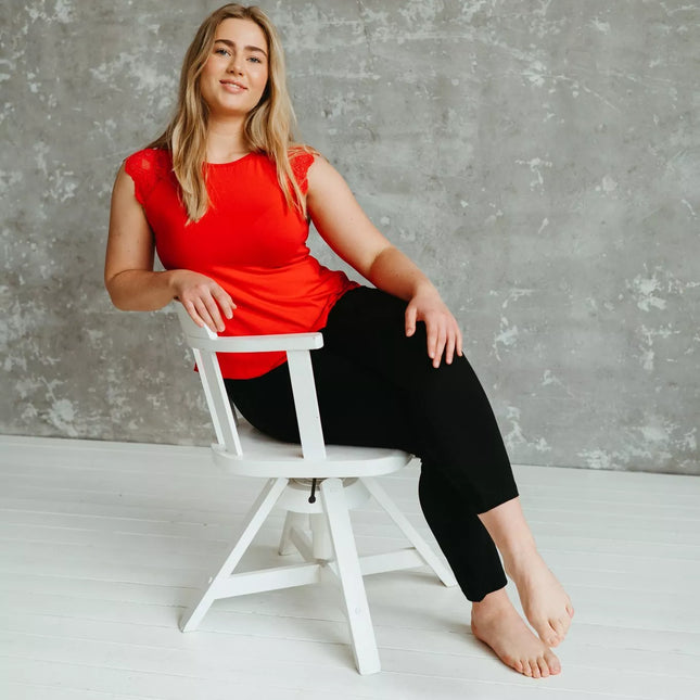 Shasha patogus POPPY moteriškas 2 dalių medvilninis naktinukų komplektas su nėriniais ir kelnėmis