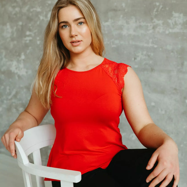 Shasha patogus POPPY moteriškas 2 dalių medvilninis naktinukų komplektas su nėriniais ir kelnėmis