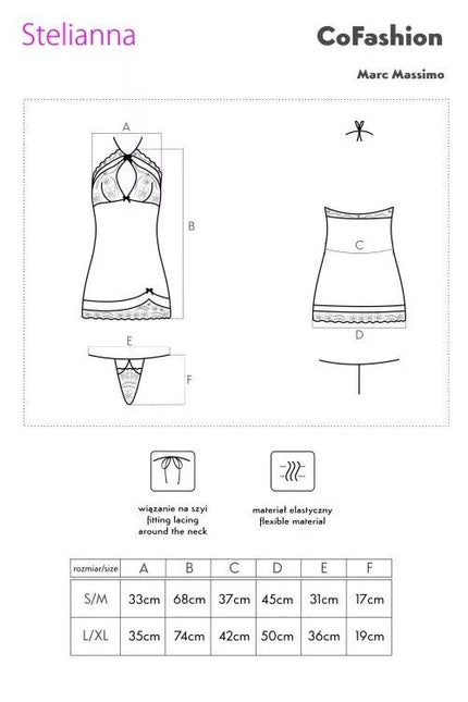 CoFashion mėlyni neriniuoti perregimi naktinukai Stelianna