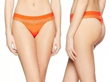BeeDees 40(L) dydžio oranžinės spalvos  neriniuoti stringai BeeCasual IA 3172 String