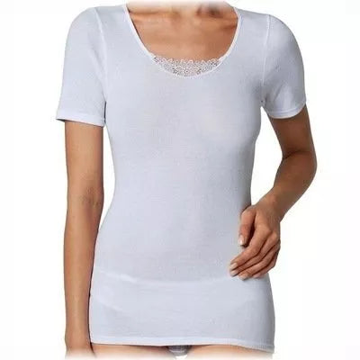 Triumph 46(XXXL)  dydžio baltos spalvos moteriški medvilniniai marškinėliai Yselle Basics Shirt03 2P