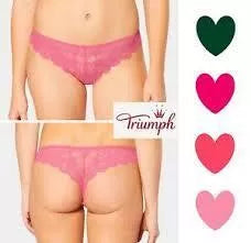 Triumph 38 didžio ružavos  spalvos kelnaitės  iš nėrinių   Tempting Lace Brazilian String