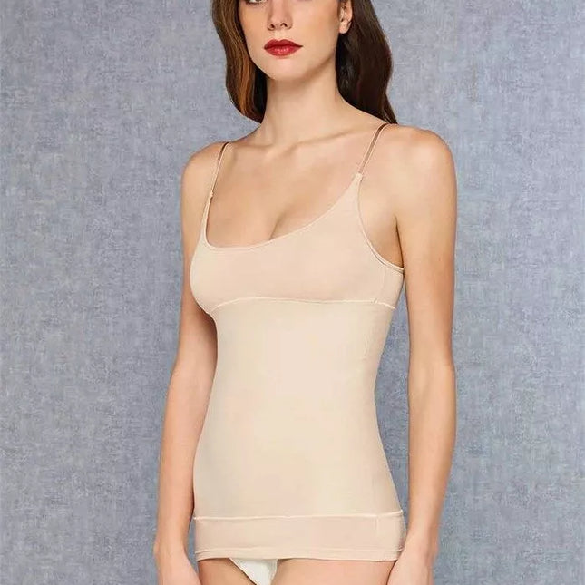 Doreanse moteriški koreguojantys kūno spalvos marškinėliai 5920