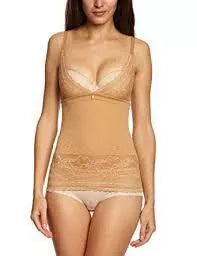 Triumph 38 trumpi rudos  spalvos koregojantis apatiniai marškinėliai Lace Sensation Shirt 02