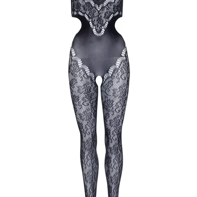 Leg Avenue seksuali juoda raštuota viso kūno kojinė 89235