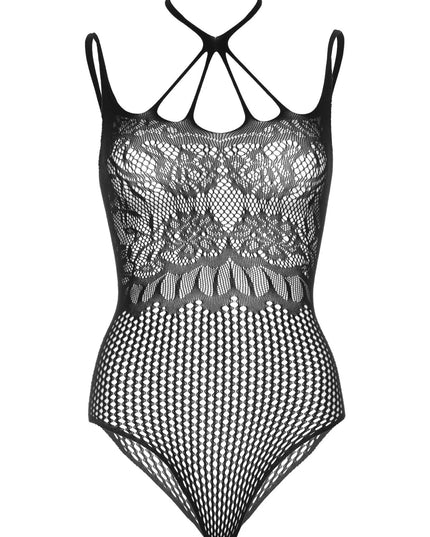 Leg Avenue juodas seksualus atviras bodis Strappy