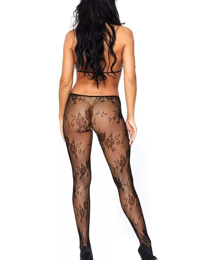 Leg Avenue seksuali juoda raštuota viso kūno kojinė 89127