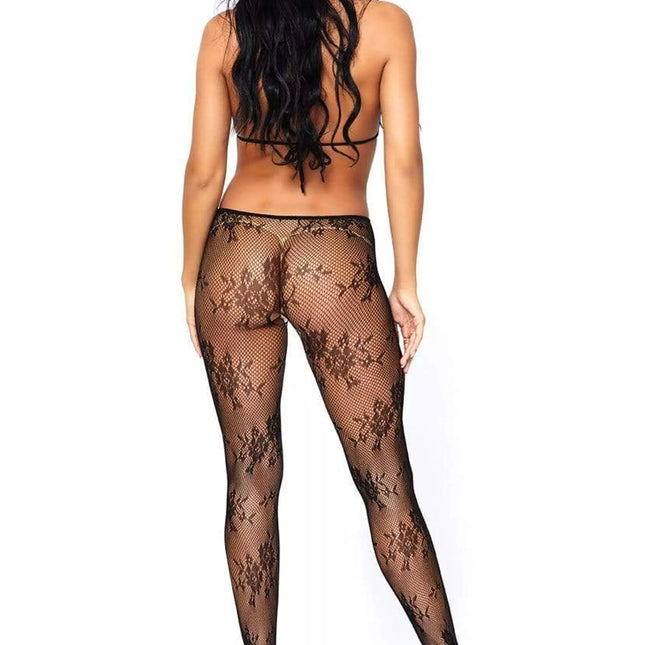 Leg Avenue seksuali juoda raštuota viso kūno kojinė 89127