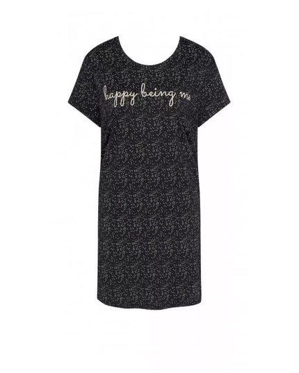Triumph 36(S) 38(M) 40(L) 42(XL)  44(XXL) dydžio juodos spalvos medvilniniai naktinukai trumpomis rankovėmis Nightdresses NDK 01 X