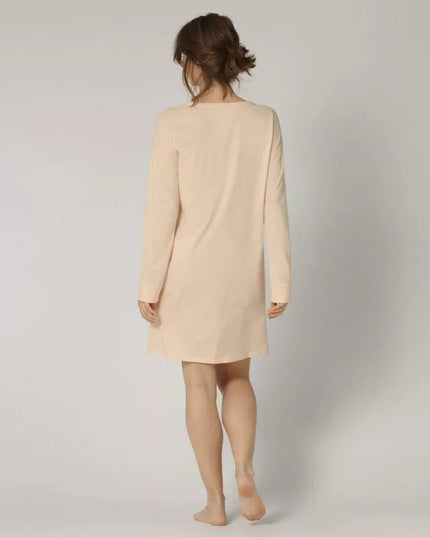 Triumph 38(M) 40(L) kreminės spalvos  medvilniniai naktinukai ilgomis rankovėmis Nightdresses NDK LSL 10 X
