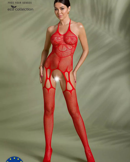 Passion ECO seksuali raudona viso kūno kojinė ECO BS002