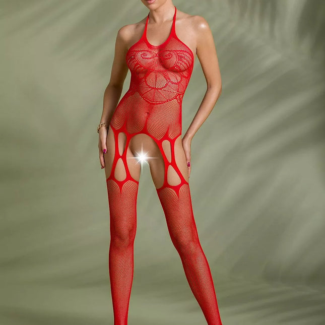 Passion ECO seksuali raudona viso kūno kojinė ECO BS002