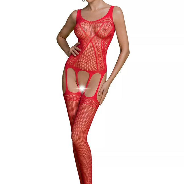 Passion ECO seksuali raudona viso kūno kojinė ECO BS007