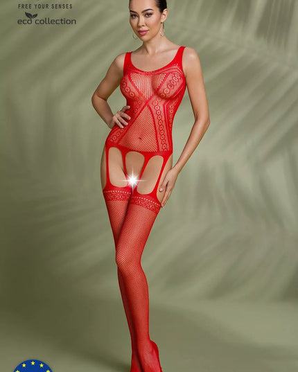 Passion ECO seksuali raudona viso kūno kojinė ECO BS007