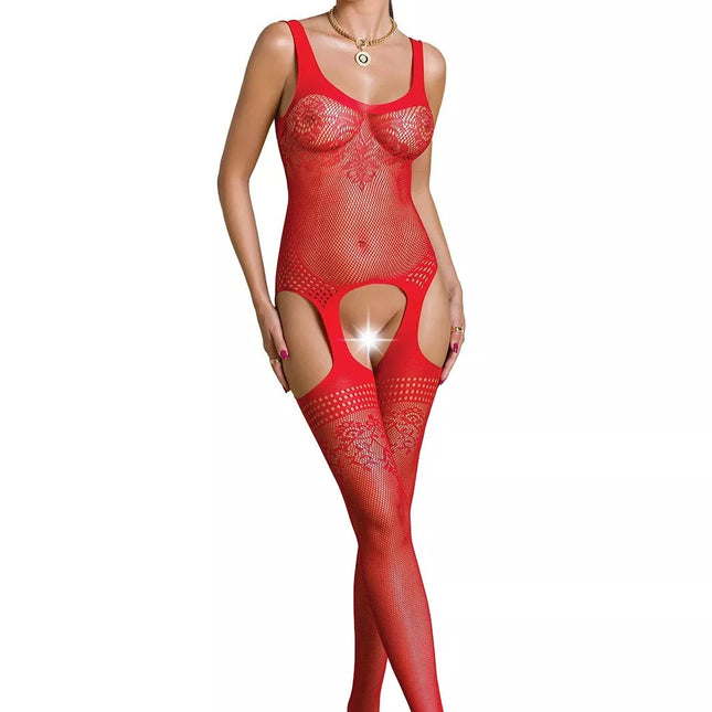 Passion ECO seksuali raudona viso kūno kojinė ECO BS008