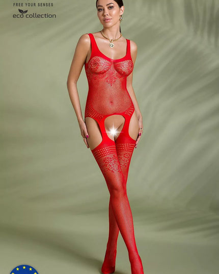 Passion ECO seksuali raudona viso kūno kojinė ECO BS008