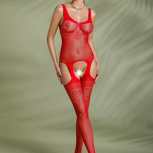 Passion ECO seksuali raudona viso kūno kojinė ECO BS008