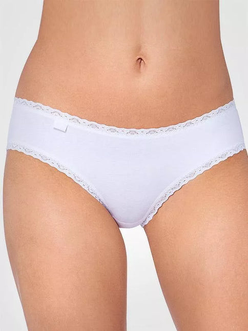 Sloggi 40(L) dydžio moteriškos baltos kelnaitės 24/7 Cotton Lace Hipster