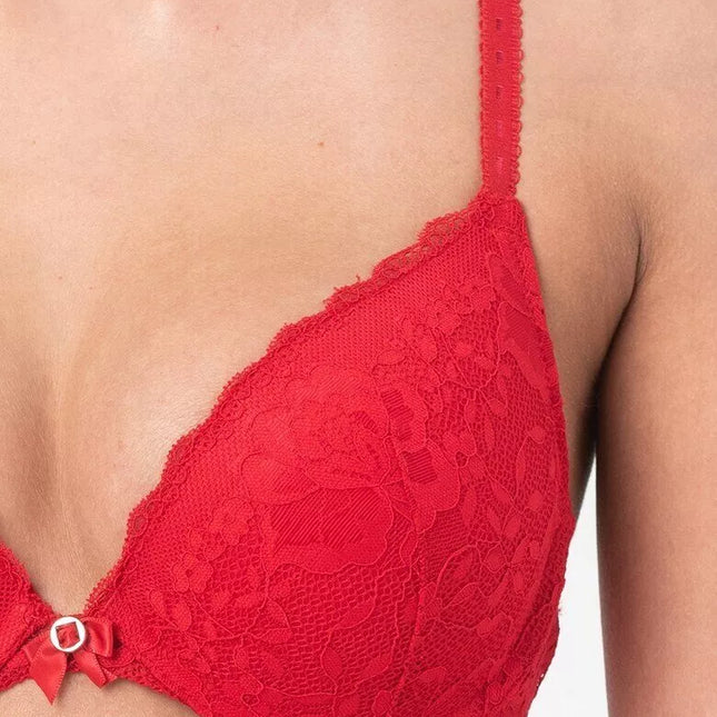 Hunkemoller 70D dydžio raudonos spalvos liemenėlė 119846 Rose