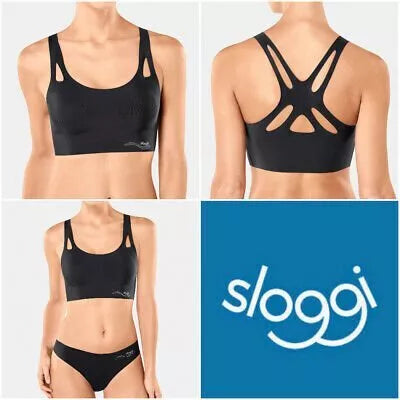 Sloggi sportinė juodos spalvos  liemenėlė ZERO Feel Sporty Top