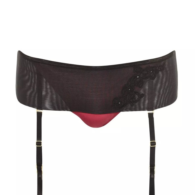 Triumph 38(M)  40(L) dydžio bordo ir juodos spalvos kelnaitės + kojinių diržas  Scarlet Essence Hipster