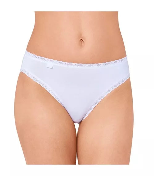 Sloggi 48(XXXXL) dydžio moteriškos baltos spalvos kelnaitės 24/7 Cotton Lace H Tai