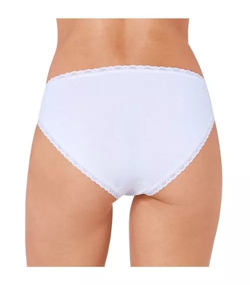 Sloggi 48(XXXXL) dydžio moteriškos baltos spalvos kelnaitės 24/7 Cotton Lace H Tai