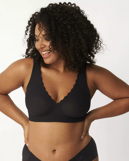 Sloggi S(36) dydžio juodos spalvos sportinė liemenėlė ZERO Feel Lace Bralette