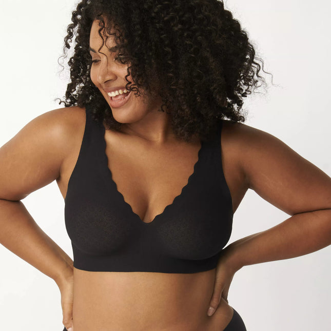 Sloggi S(36) dydžio juodos spalvos sportinė liemenėlė ZERO Feel Lace Bralette