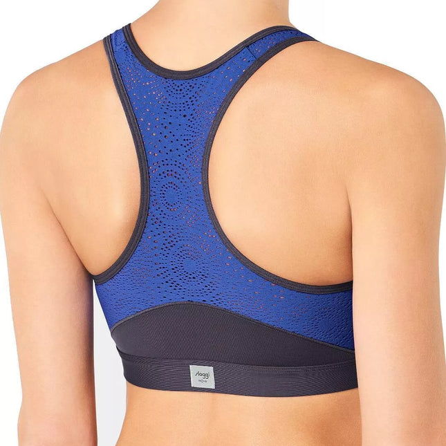 Triumph 75E dydžio mėlynos  ir pilkos spalvų sportinė  liemenėlė su užtrauktuku women move FLY N