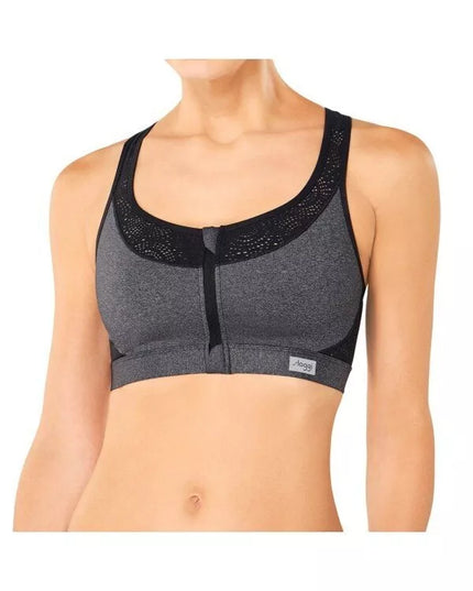 Triumph 70C 85D dydžio juodos ir pilkos spalvų sportinė  liemenėlė su užtrauktuku women move FLY N