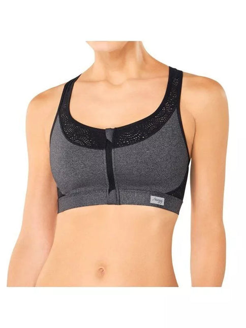 Triumph 70C 85D dydžio juodos ir pilkos spalvų sportinė  liemenėlė su užtrauktuku women move FLY N