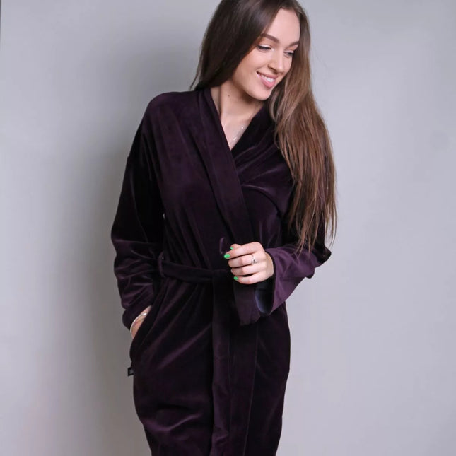 Sofa Killer violetinis veliūrinis chalatas