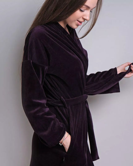 Sofa Killer violetinis veliūrinis chalatas
