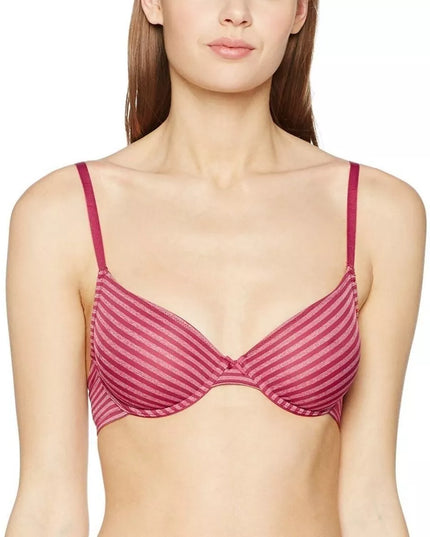 BeeDees  75C dydžio dryžuota bordo spalvos  liemenėlė New day WM
